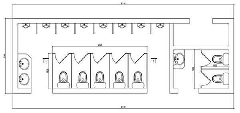 nhà vệ sinh công cộng 7 phòng liền kề